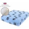 DRYBED Premium Vet Bed Small Paws svetlomodrý + čierne labky 150 x 100 cm