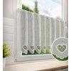 Záclona SRDCA s KVETY béžovej - 60 cm