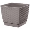Prosperplast Kvetináč hranatý RATOLLA SQUARE mocca 22cm