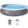 BESTWAY Fast Set Rattan Bazén 396 x 84 cm, kartušová filtrácia 57376