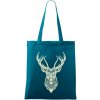 Jeleň kresba - Taška bavlnená - 42 x 38 cm ( Petrolejová )