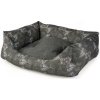 DUVO+ Mäkký pelech pre psov s exotickým vzorom 85x70x20cm čierny