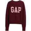 GAP Dámsky sveter V-FRCH LOGO SWEATER vínová ružová
