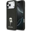 Karl Lagerfeld Fixed Glitter Metal Ikonik zadný kryt pre iPhone 17 Pro Max Black