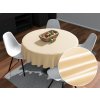 Biante Saténový okrúhly obrus polyesterový Satén LUX-057 Béžový Ø 140 cm