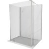 Mexen Kioto sprchová stena Walk-in 130 x 110 x 30 cm, transparentná, brúsený nikel - 800-130-110-221-97-00-030