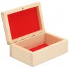 ČistéDrevo Drevená krabička s červenou výstelkou