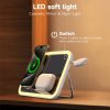 AppleMix Bezdrôtová nabíjačka Qi 3v1 pre Apple iPhone / AirPods / hodinky + zrkadlo a lampa - biela