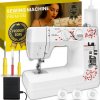 Šijací stroj Retoo 48 vzorov stehov biely nastaviteľná rýchlosť