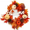 DECOLED Jesenný veniec na dvere 48 cm, plast a drôt, IP44, vonkajší