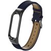 Deveroux Kožený řemínek lichee pro MiBand 3/4 - Modrý DEV0023
