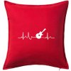 EKG akustická gitara - Vankúš 50x50 - 50x50 - Vrátane výplne ( Červená )