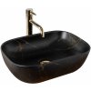 Rea Belinda Marble, umývadlo na dosku 47 x 34 cm, čierna matná, REA-U8908