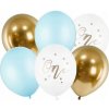 PartyDeco Latexové balóny Prvé narodeniny modré