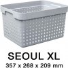 Plastový košík SEOUL XL 6025 – organizér 27x38x21 cm – svetlosivá - NHG 15-6025-sf