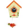Detské nástenné hodiny Oranžová búdka s kyvadlom