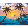 Diamondi Diamantové maľovanie ZÁPAD SLNKA ZA PALMAMI 40 x 50 cm vypnuté plátno na rám