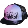 Šiltovka BejkRoll Snap Trucker Wave logo - ružová/čierna