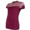 SENSOR MERINO IMPRESS dámské triko kr.rukáv lilla/pattern L; Růžová