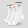 GymBeam GymRat Socks 3Pack White IBA L (VÝPREDAJ)