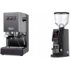 Gaggia New Classic E24, grey + Eureka Atom W 65, black