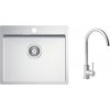 Nerezový drez s batériou ALVEUS Quarto 10 Satin 550x480x1 mm + batéria Viola SETA22184