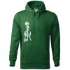 Husľový kľúč gitara - Mikina pánska Cape s kapucňou - 2XL ( Fľaškovozelená )