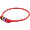 zámok M-Wave 12x650mm kódový Security silicon červený