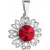 Evolution Group Prívesok bižutéria so Swarovski krištáľmi červený kvietok 54032.3 light siam