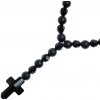 Glosery náhrdelník v tvare ruženca s lesknúcim krížikom a disko guľami od Swarovski®, lesklý / matný čierny achát 6-8mm Dĺžka: 65cm, Krížik: bez krížika, Typ korálok / veľkosť: lesklý achát + Swarovsk