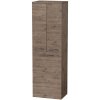 INTEDOOR Vysoká skriňa BEE, úchyt chróm, 2 dvere, kôš, š. 50 cm, dub Welling.
