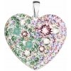 PAVONA Strieborný prívesok s kryštálmi Swarovski mix farieb srdca 34243.3 sakura