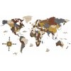 Nastenne mapy sveta 4D drevené - Veľká mapa z dreva na stenu 300x150cm​​ - INDIGO