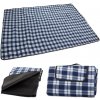Skladacia pikniková deka 150 × 200 cm – modrá s károvaným vzorom