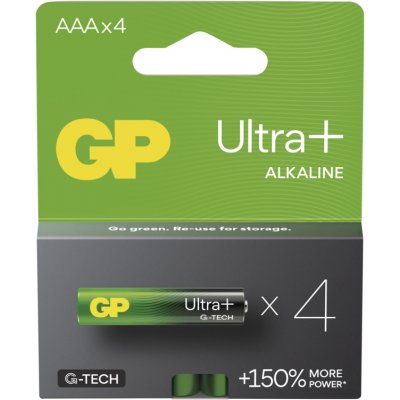 GP BATERIE GP Alkalická baterie ULTRA PLUS AAA (LR03)- 4ks 1013124000