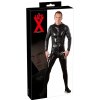 LateX Pánsky latexový overal XL čierny s trojcestným zipsom