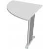 Doplnkový stôl Flex, ľavý, 80x75,5x80 cm, biela/kov