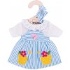 Bigjigs Toys modré pruhované šaty pre bábiku 28 cm