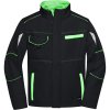 James & Nicholson Bunda JN 851 Color, softshellová COT020851d8204-black/lime XL Černá/lime zelená