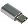 PREMIUMCORD Adaptér USB 3.1 C/male - USB 2.0 Micro-B/female, strieborný