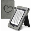 Puzdro KW Mobile - Brushed Heart - KW5567501 - pre Amazon Kindle Paperwhite 1/2/3 - šedé (KW Mobile obal na Amazon Kindle Paperwhite 1/2/3/4, Kindle 2019/2020, Kindle 6/8/Touch, vrecko, stojan, AutoSl