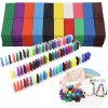 Kruzzel 22914 Drevené farebné domino sada 407 ks