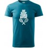 Eat sleep tennis - Klasické pánske tričko vyššej gramáže - 2XL ( Tmavý tyrkys )