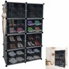 UISEBRT plastová modulárna DIY zásuvný regálový systém stojan na topánky stojan na kabáty regálový systém na topánky 2 rady 8 priehradiek 82 x 32 x 124 cm