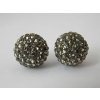 Shamballa korálka - 12 mm - sivá - 1 ks