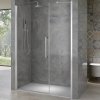 AVER LINE 82 Číre Sprchové dvere otváracie jednokrídlové s pevnou stenou v rovine