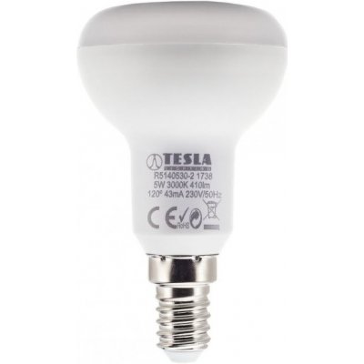 Tesla LED žárovka Reflektor R50/E14/5W/230V/450lm/25 000h/3000K teplá bílá/180st R5140530-2