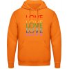 AWDis Mikina - Dúhový dizajn - Love, Love, Love - Orange Crush - 3XL - Pánske
