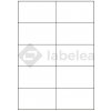 Labelea Samolepiace etikety 105x59,4 mm lesklé biele papierové, na hárku A4, pre laserovú tlač, Farba etikiet Biela, Počet hárkov v balení 100 EPL105059W010S