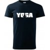 Yoga nápis - Klasické pánske tričko vyššej gramáže - 2XL ( Tmavomodrá (takmer čierna) )